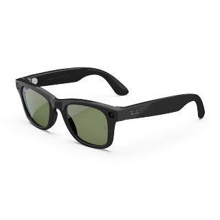 عینک هوشمند ویفر ری بن متا مدل wayfarer shiny black g15 green gen2