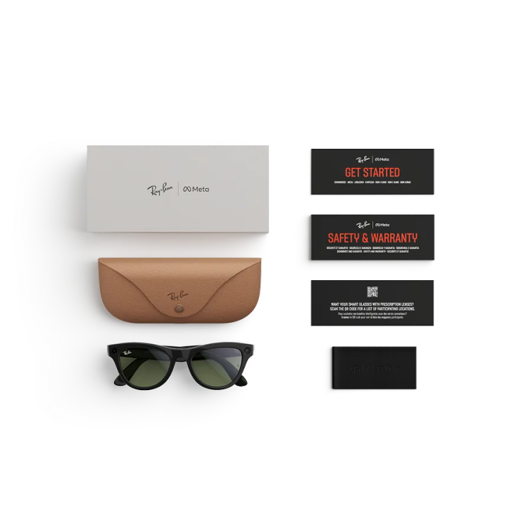 عینک هوشمند ری بن متا مدل اسکایلر | gen2 skyler frame shiny black lens green